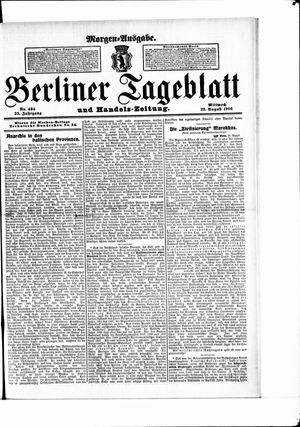 Berliner Tageblatt und Handels-Zeitung vom 22.08.1906