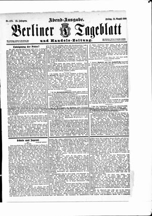 Berliner Tageblatt und Handels-Zeitung vom 24.08.1906