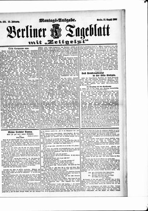 Berliner Tageblatt und Handels-Zeitung on Aug 27, 1906