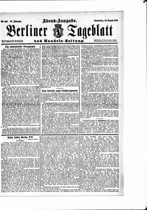 Berliner Tageblatt und Handels-Zeitung on Aug 30, 1906