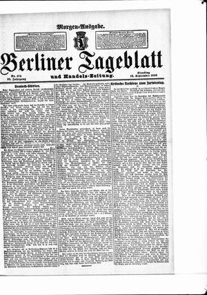Berliner Tageblatt und Handels-Zeitung vom 18.09.1906