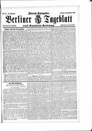Berliner Tageblatt und Handels-Zeitung vom 18.09.1906