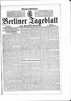 Berliner Tageblatt und Handels-Zeitung vom 19.09.1906