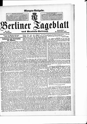 Berliner Tageblatt und Handels-Zeitung vom 22.09.1906