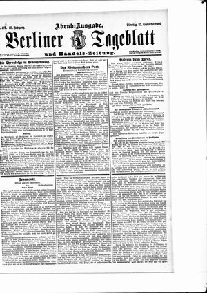 Berliner Tageblatt und Handels-Zeitung vom 25.09.1906
