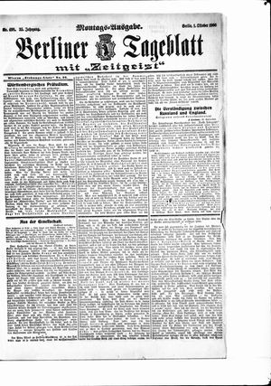 Berliner Tageblatt und Handels-Zeitung vom 01.10.1906