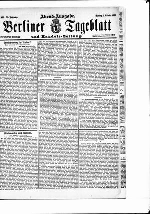 Berliner Tageblatt und Handels-Zeitung vom 01.10.1906