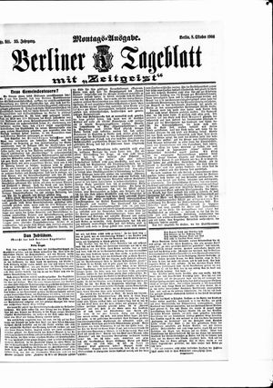 Berliner Tageblatt und Handels-Zeitung vom 08.10.1906