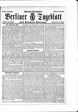 Berliner Tageblatt und Handels-Zeitung vom 08.10.1906