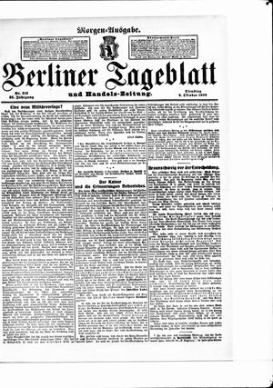 Berliner Tageblatt und Handels-Zeitung vom 09.10.1906