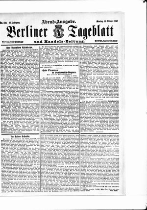 Berliner Tageblatt und Handels-Zeitung vom 15.10.1906