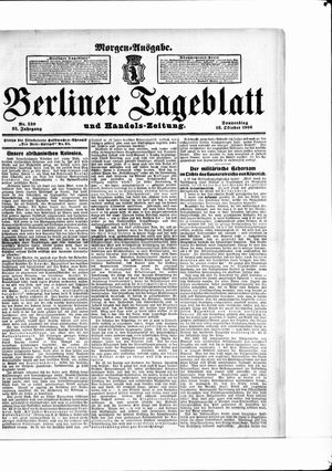 Berliner Tageblatt und Handels-Zeitung vom 18.10.1906