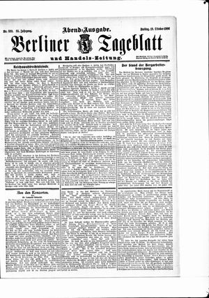 Berliner Tageblatt und Handels-Zeitung on Oct 19, 1906
