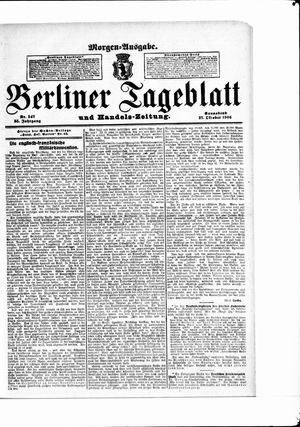 Berliner Tageblatt und Handels-Zeitung on Oct 27, 1906