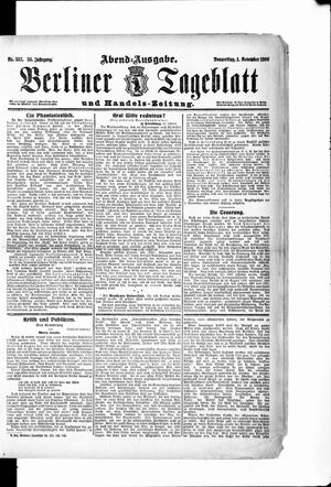 Berliner Tageblatt und Handels-Zeitung on Nov 1, 1906