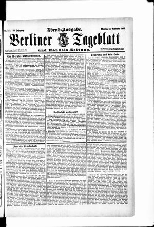 Berliner Tageblatt und Handels-Zeitung vom 12.11.1906
