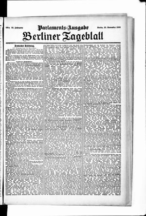 Berliner Tageblatt und Handels-Zeitung vom 15.11.1906