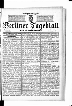 Berliner Tageblatt und Handels-Zeitung vom 15.11.1906