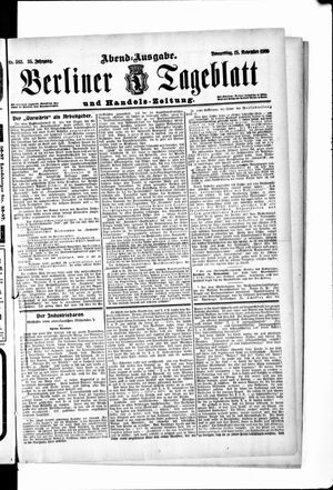 Berliner Tageblatt und Handels-Zeitung vom 15.11.1906