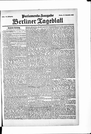 Berliner Tageblatt und Handels-Zeitung vom 17.11.1906