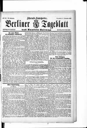 Berliner Tageblatt und Handels-Zeitung vom 17.11.1906