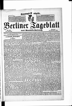 Berliner Tageblatt und Handels-Zeitung vom 18.11.1906