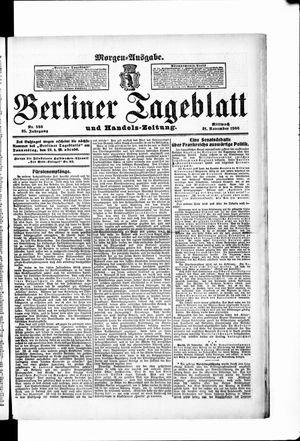 Berliner Tageblatt und Handels-Zeitung vom 21.11.1906