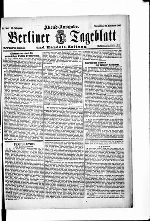 Berliner Tageblatt und Handels-Zeitung vom 22.11.1906