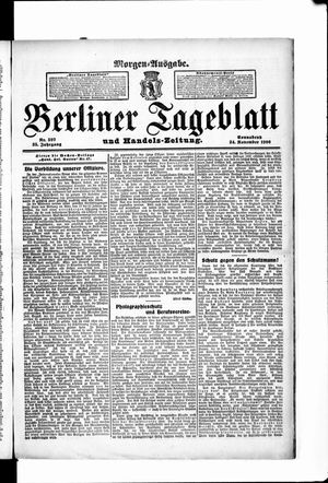 Berliner Tageblatt und Handels-Zeitung vom 24.11.1906
