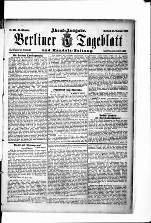 Berliner Tageblatt und Handels-Zeitung vom 28.11.1906