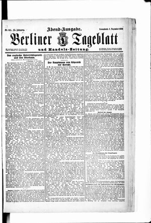 Berliner Tageblatt und Handels-Zeitung on Dec 1, 1906