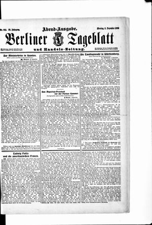 Berliner Tageblatt und Handels-Zeitung vom 03.12.1906