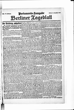 Berliner Tageblatt und Handels-Zeitung on Dec 14, 1906