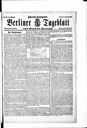 Berliner Tageblatt und Handels-Zeitung on Dec 14, 1906