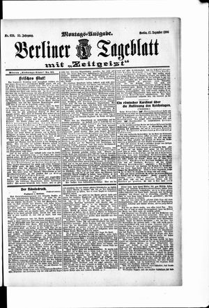 Berliner Tageblatt und Handels-Zeitung vom 17.12.1906