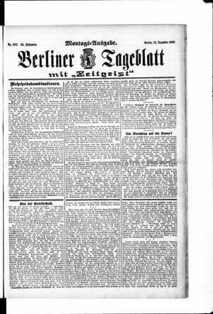 Berliner Tageblatt und Handels-Zeitung vom 24.12.1906