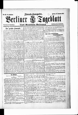 Berliner Tageblatt und Handels-Zeitung vom 28.12.1906