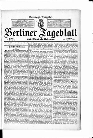 Berliner Tageblatt und Handels-Zeitung on Dec 30, 1906