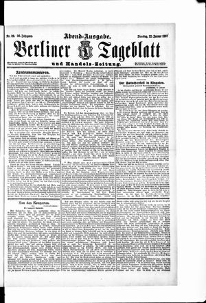 Berliner Tageblatt und Handels-Zeitung vom 22.01.1907