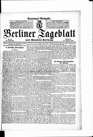 Berliner Tageblatt und Handels-Zeitung vom 27.01.1907