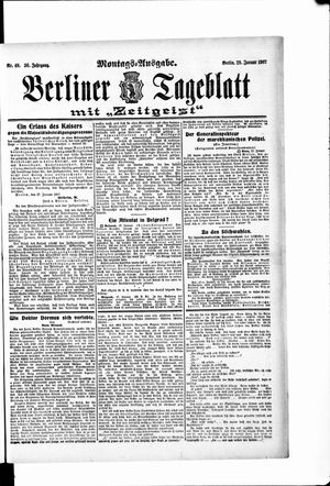 Berliner Tageblatt und Handels-Zeitung on Jan 28, 1907
