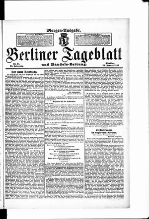 Berliner Tageblatt und Handels-Zeitung on Jan 29, 1907