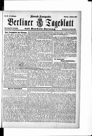 Berliner Tageblatt und Handels-Zeitung vom 04.02.1907