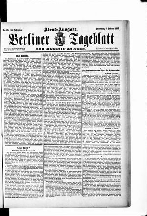 Berliner Tageblatt und Handels-Zeitung vom 07.02.1907
