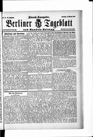 Berliner Tageblatt und Handels-Zeitung vom 12.02.1907