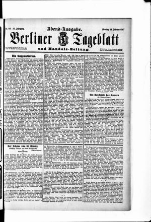 Berliner Tageblatt und Handels-Zeitung on Feb 18, 1907