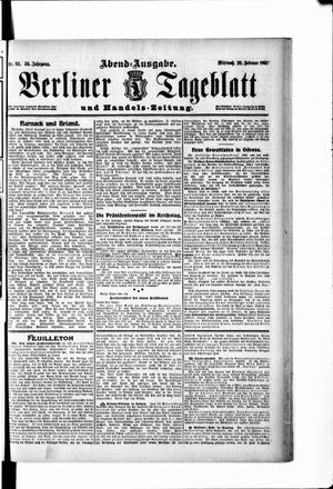 Berliner Tageblatt und Handels-Zeitung vom 20.02.1907