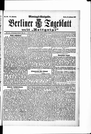 Berliner Tageblatt und Handels-Zeitung vom 25.02.1907