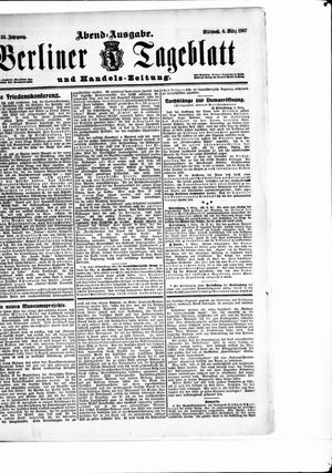 Berliner Tageblatt und Handels-Zeitung vom 06.03.1907