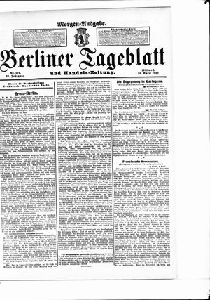 Berliner Tageblatt und Handels-Zeitung vom 10.04.1907